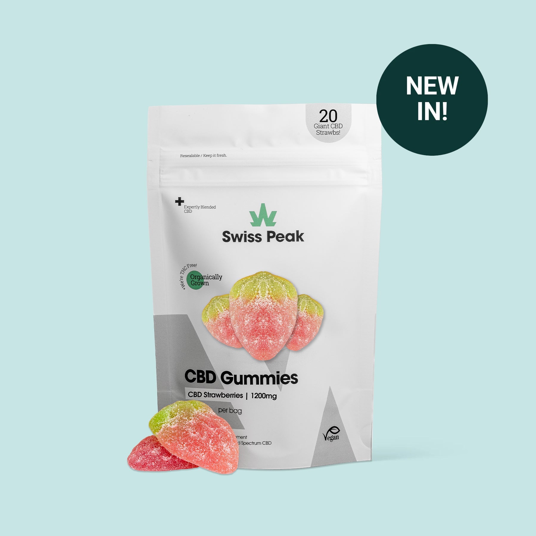 CBD Gummy Strawberries (1200mg CBD) - SwissPeakCBD